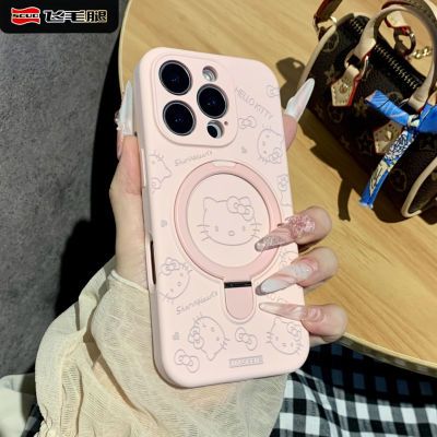 飞毛腿适用苹果16ProMax手机壳新款15Pro液态硅胶14支架KT猫13/12