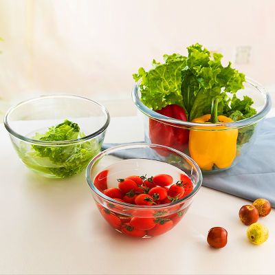 透明玻璃碗大号微波炉烤箱专用耐热高温家用揉面沙拉碗打蛋和面盆