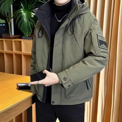 男士2025羽绒服冬季加厚新款潮牌休闲防寒服连帽工装外套时尚上衣