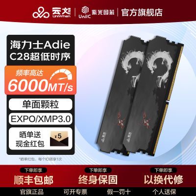 云彣紫光  16Gx2  ，6000C28 ADIE马甲条【1164】单面颗粒https://p.pinduoduo.com/vpHt2cnK?sc=EFAC