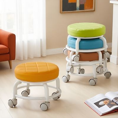 家用滑轮矮凳软坐万向轮耐用小凳子客厅移动儿童溜溜凳门厅换鞋凳