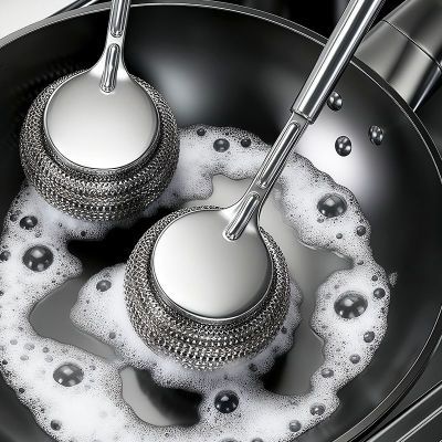 【优勤】厨房专用不锈钢锅刷洗锅钢丝球刷长柄洗碗刷子刷锅神器不掉丝