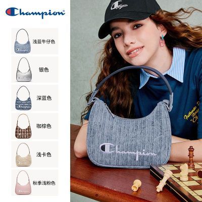 Champion冠军腋下包纯色字母刺绣时尚休闲牛角包单肩包潮牌手拎包