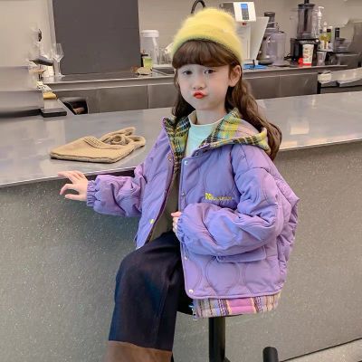 女童加绒加厚外套秋冬款新款洋气儿童冬装棉衣夹棉女孩假两件上衣