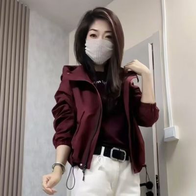 2025安可拉红爆款外套宽松秋季百搭新款外穿连帽冲锋衣短款夹克潮【3月10日发完】