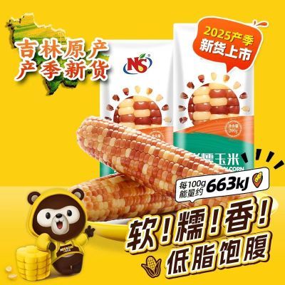 新货NS花糯玉米棒200g*8根香软糯彩玉米低脂饱腹代餐吉林原产