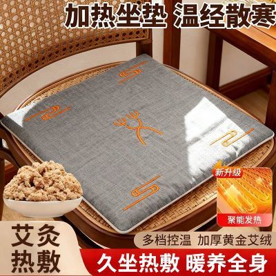艾绒电加热坐垫办公室家用冬季保暖久坐养生坐垫车载屁垫发热座垫