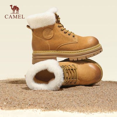 骆驼女鞋2025冬季潮流时尚休闲户外工装靴厚底粗跟显瘦百搭马丁靴