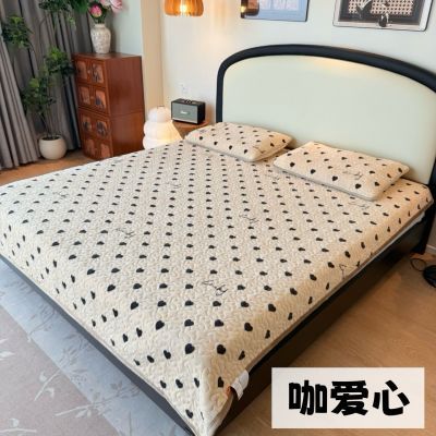 牛奶绒四季榻榻米防滑公主风两用加绒水晶绒保暖夹棉床单冬季双人