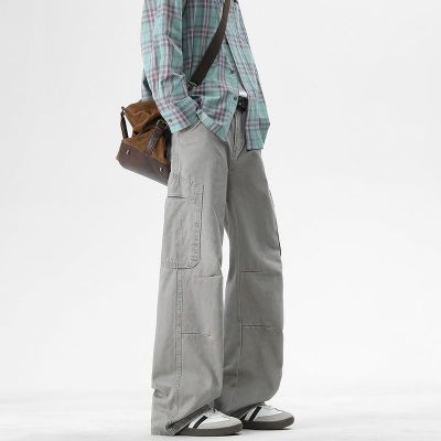 求职季穿搭叠穿显高工装裤男裤子纯棉半橡筋纽扣皮带款百搭长裤【3月3日发完】