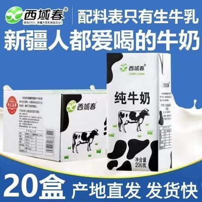 新疆西域春黑砖纯牛奶盒装206g*20盒整箱早餐【加量不加价】
