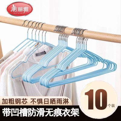 【美丽雅】衣架加粗挂衣无痕加厚衣挂学生宿舍晾衣架防滑家用成人衣服优惠商品图片