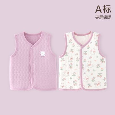儿童马甲a类婴儿衣服夹棉保暖马夹坎肩婴儿背心薄棉春秋冬开衫衣