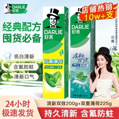 【2支】好来黑人牙膏双重薄荷清新双效清凉防蛀焕白含氟囤货家用