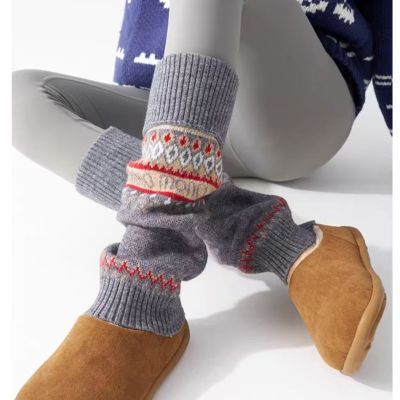 乔心童秋冬加厚雪地靴袜女防滑保暖编织腿套2023秋季新款