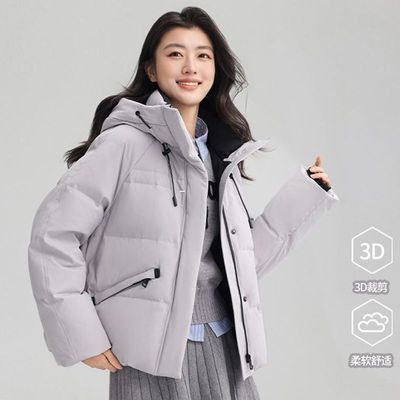 防水派克服羽绒棉服宽松休闲加厚保暖连帽短款时尚面包服女冬季【10天内发货】