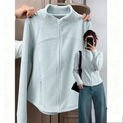 立领外套女秋冬季加绒加厚保暖冲锋衣抓绒内胆校服内搭神器