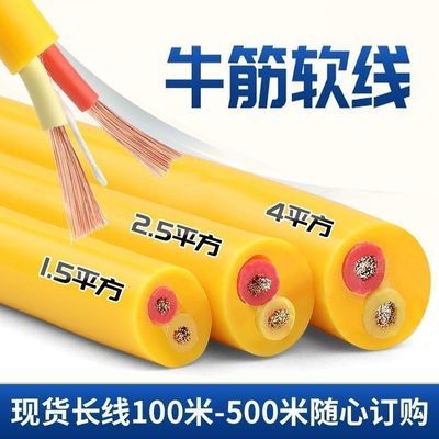 国标RVV牛筋电线超软线1.5/2.5/4/6平方家用线零下37度超级防冻线