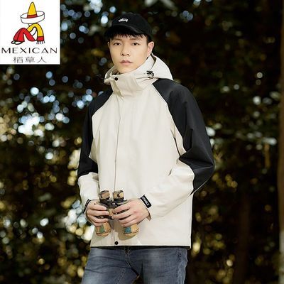 稻草人三合一冲锋衣两件套男女爆款内胆可脱卸潮搭防风新款外套