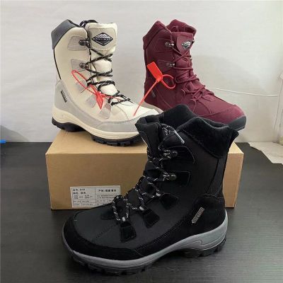 外贸单抗寒-25°加绒加厚真皮高帮雪地靴防风防沙防泼水保暖女靴