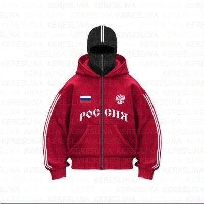 新款热销男士蒙面双帽卫衣POG GHB印花新款冬季冬款连帽外套