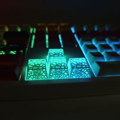 打印爱心镂空透光键盘键帽透明高颜值个性通用十字创意定制机械