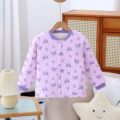 2025可机洗新疆长绒棉儿童冬季袄男女童校服内搭卡通动漫立领棉衣