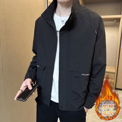 冬季立领夹克潮男秋冬季棉服必备工装外套加厚加棉173g透气修身