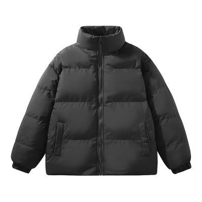 新款纯色棉服冬季男女立领棉衣潮流保暖外套情侣宽松加厚面包服