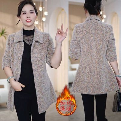 网红爆款秋冬新款洋气中长款风衣中老年女装高贵时尚显瘦妈妈外套
