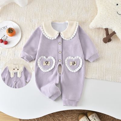 宝宝罩衣连体保暖绒绒秋冬酷帅外套一体绒开档连体棉花衣服罩衣