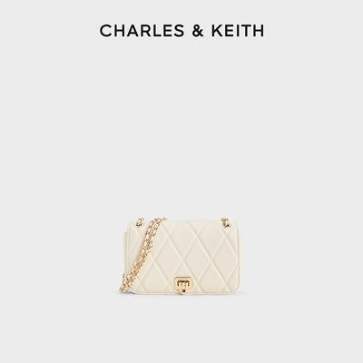 CHARLES＆KEITH25夏新品CK2-20671747柔软菱格链条单肩斜挎小方包