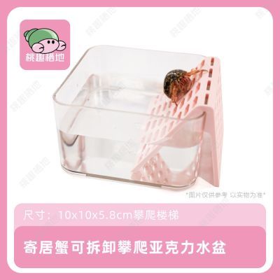 寄居蟹亚克力泡澡盆 淡海水专用透明防溺水可拆卸爬宠洗澡盆