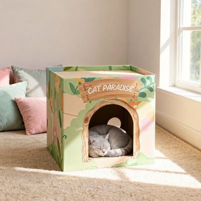 猫抓板保暖耐用双层耐磨瓦楞不掉屑一体猫别墅四季玩具猫房子可爱