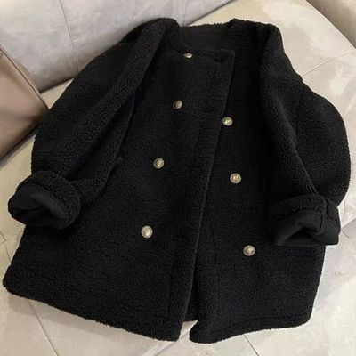 2025冬新款羊羔绒小香风外套女外穿加厚宽松显瘦毛毛大衣百搭爆款