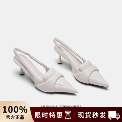 Cihi女鞋设计师款法式发泡建筑美学尖头细跟高跟鞋一字带凉鞋单鞋