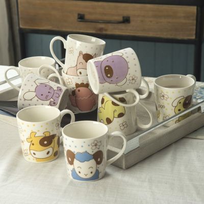 12生肖餐具 十二生肖马克杯水杯早餐杯子 釉下彩健康陶瓷卡通工房