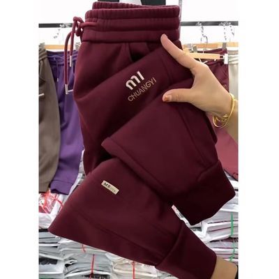 清仓捡漏~尾单大牌剪标专柜撤回外贸 加绒加厚束脚裤子冬季款