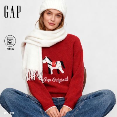 ���ڲ�����GapŮװ2025�����¿�logo�Ứ��Ͽ���Բ��ë��֯��ë��829131 347Ԫ