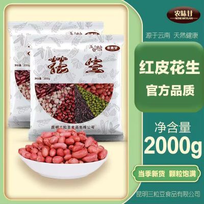 4斤云南花生红皮花生米小四粒花生仁农家无壳四粒虫草花蛹虫草3斤