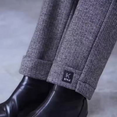 加绒加厚毛呢女士冬季新款裤子直筒裤中年妈妈秋冬长裤外穿百搭