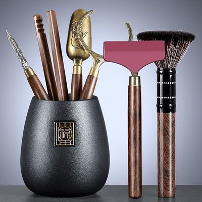 茶道六君子套装功夫茶具配件大全茶桌茶台泡茶工具茶刀茶夹刷用品