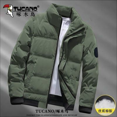 啄木鸟新款冬季男士闲短款棉服加厚保暖立领棉衣潮流韩版棉袄外套