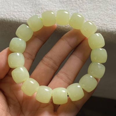 新疆和田玉老型手串男女款手串12mm真玉高档天然玉石手链证书礼盒