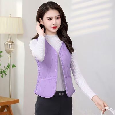 2025新款内穿加绒加厚秋冬女加绒马甲保暖背心短款修身坎肩