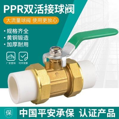 全铜PPR双活接铜球阀热熔管阀门专用阀耐高温暖气片双头活接球阀