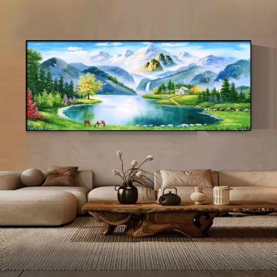 沙发背景装饰画客厅横版挂画丰收美景大气壁画现代简约单幅风景画