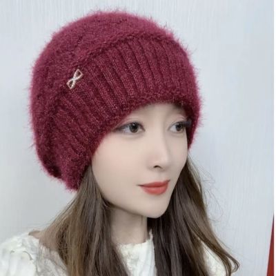 新款针织贝雷帽百搭设计时尚大气女士冬季防寒保暖防风帽