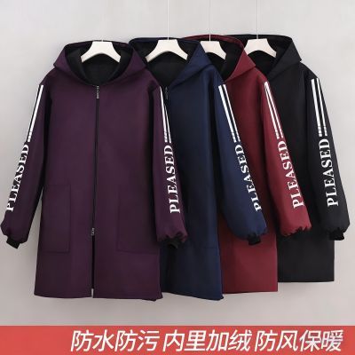 批发印字冬季新款加绒防水防油耐脏男女同款长袖半身围裙罩衣耐磨