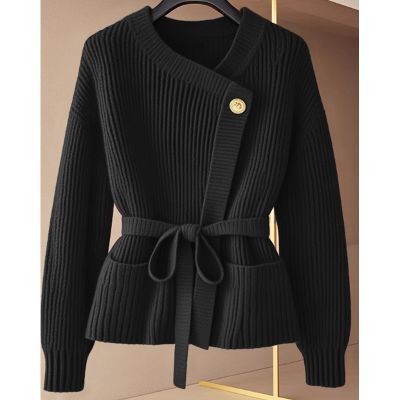 2025年洋气独特别致针织衫上衣慵懒高级感超好看毛衣外套